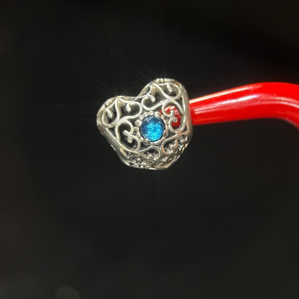 Pandora Blue Sapphire Heart Charm - Picture 3 of 4